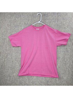 Hanes Adult womens Heavyweight Pink T-Shirt Medium 50/50 Cotton Polyester